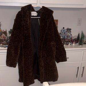 🐆NWT Rebecca Minkoff Brown Leopard Teddy Jacket🐆Medium🐆$398